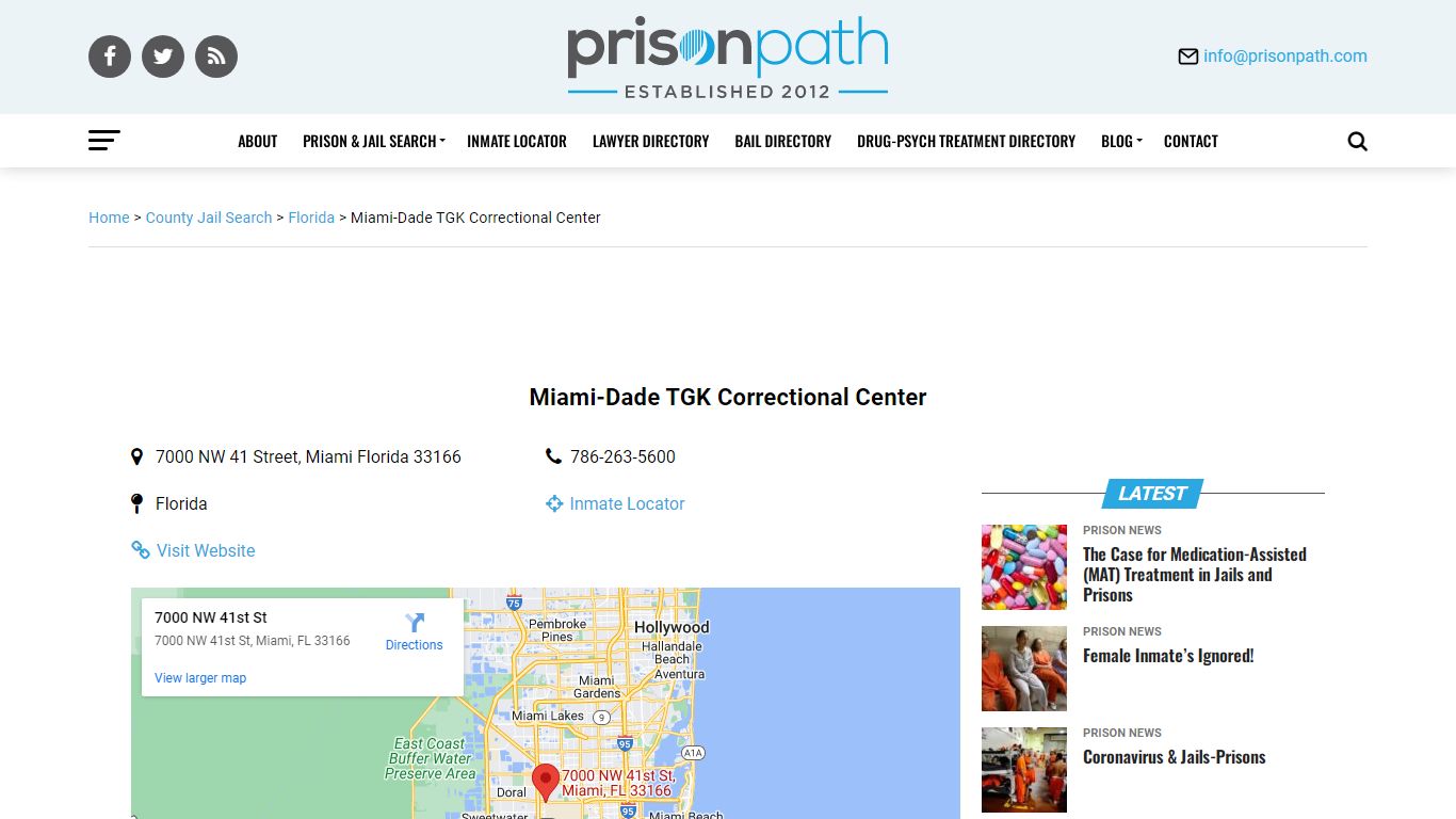 Miami-Dade TGK Correctional Center - Prison Inmate Search & Locator ...